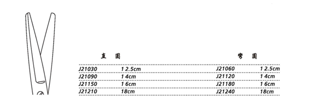 金鐘手術(shù)剪彎圓 J21180 16cm 彎圓
