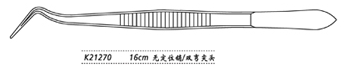 金鐘牙用鑷K21270 16cm 無(wú)定位銷(xiāo) 雙彎尖頭